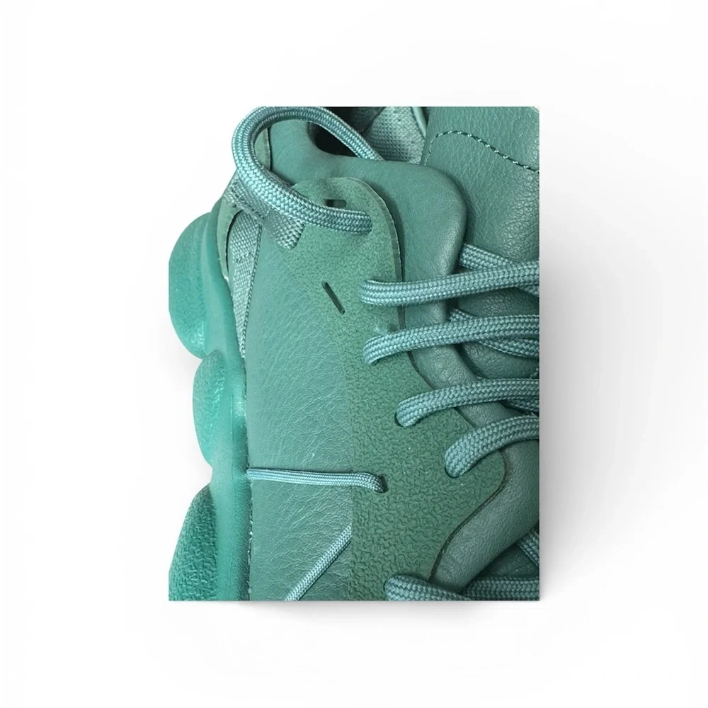 Camper Karst Green Teal Leather Sneakers Chunky Organic Sole Deadstock NWOT